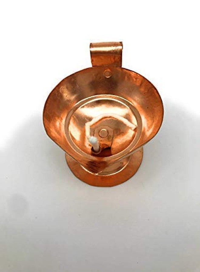Karmaware Pure Copper Diya Akhand Jyot (8 cm Diameter Large Size) Handmade by Rural artisans - Image 4